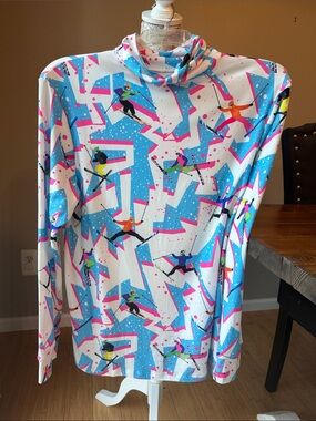 Shinesty Retro 90’s Style Ski Skiers Turtleneck Colorful NWT